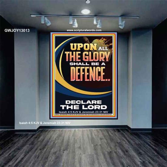 THE GLORY OF GOD SHALL BE THY DEFENCE  Bible Verse Portrait  GWJOY13013  