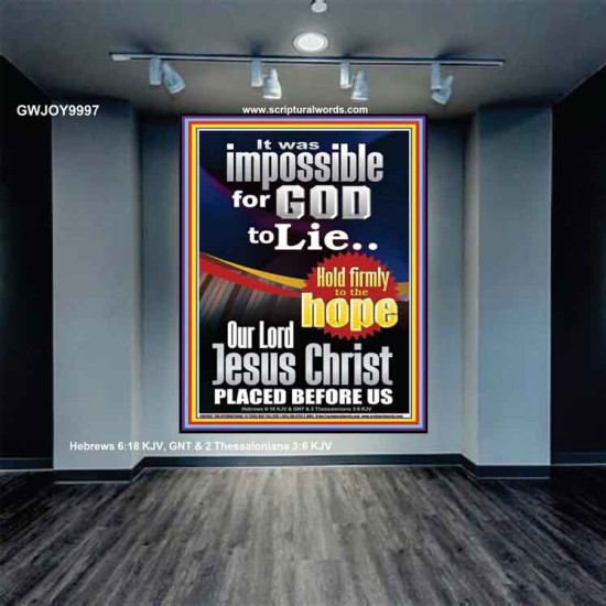 IMPOSSIBLE FOR GOD TO LIE  Children Room Portrait  GWJOY9997  