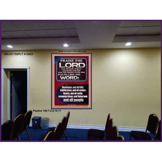 PRAISE HIM - STORMY WIND FULFILLING HIS WORD  Business Motivation Décor Picture  GWJOY10053  