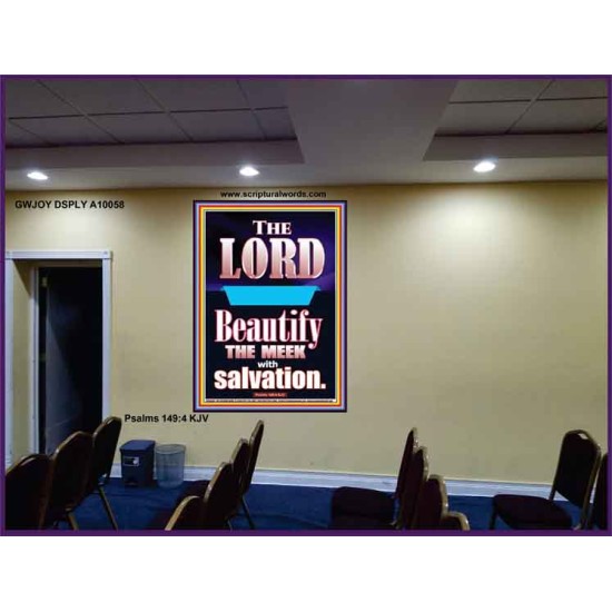 THE MEEK IS BEAUTIFY WITH SALVATION  Scriptural Prints  GWJOY10058  