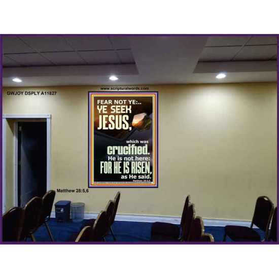 CHRIST JESUS IS NOT HERE HE IS RISEN AS HE SAID  Custom Wall Scriptural Art  GWJOY11827  