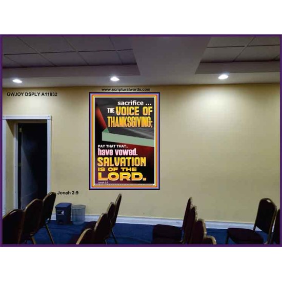 SACRIFICE THE VOICE OF THANKSGIVING  Custom Wall Scripture Art  GWJOY11832  