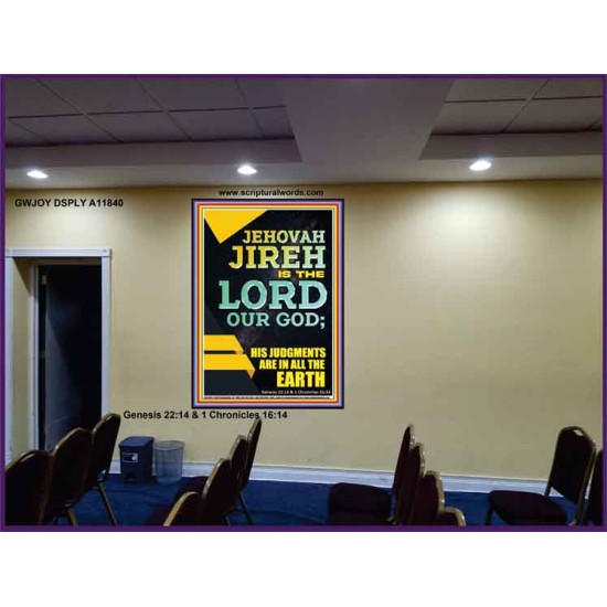 JEHOVAH JIREH HIS JUDGEMENT ARE IN ALL THE EARTH  Custom Wall Décor  GWJOY11840  