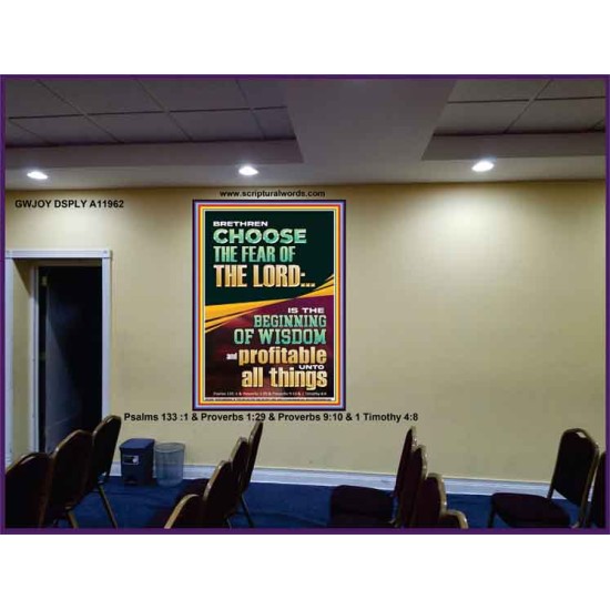 BRETHREN CHOOSE THE FEAR OF THE LORD THE BEGINNING OF WISDOM  Ultimate Inspirational Wall Art Portrait  GWJOY11962  