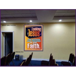 LOOKING UNTO JESUS THE AUTHOR AND FINISHER OF OUR FAITH  Biblical Art  GWJOY12118  "37x49"