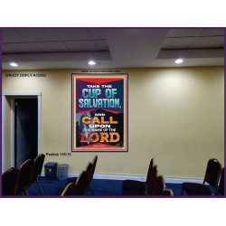 TAKE THE CUP OF SALVATION AND CALL UPON THE NAME OF THE LORD  Scripture Art Portrait  GWJOY12203  "37x49"