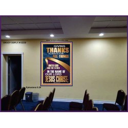 GIVING THANKS ALWAYS FOR ALL THINGS UNTO GOD  Ultimate Inspirational Wall Art Portrait  GWJOY12229  "37x49"