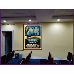 BE HOSPITABLE BE A LOVER OF STRANGERS WITH BROTHERLY AFFECTION  Christian Wall Art  GWJOY12256  "37x49"