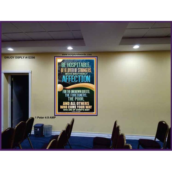 BE HOSPITABLE BE A LOVER OF STRANGERS WITH BROTHERLY AFFECTION  Christian Wall Art  GWJOY12256  