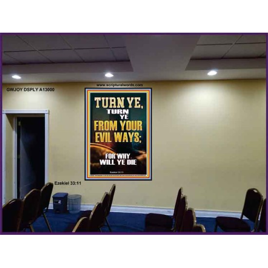 TURN YE FROM YOUR EVIL WAYS  Scripture Wall Art  GWJOY13000  