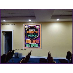 BE UNITED TOGETHER AS A LIVING PLACE OF GOD IN THE SPIRIT  Scripture Portrait Signs  GWJOY13016  "37x49"