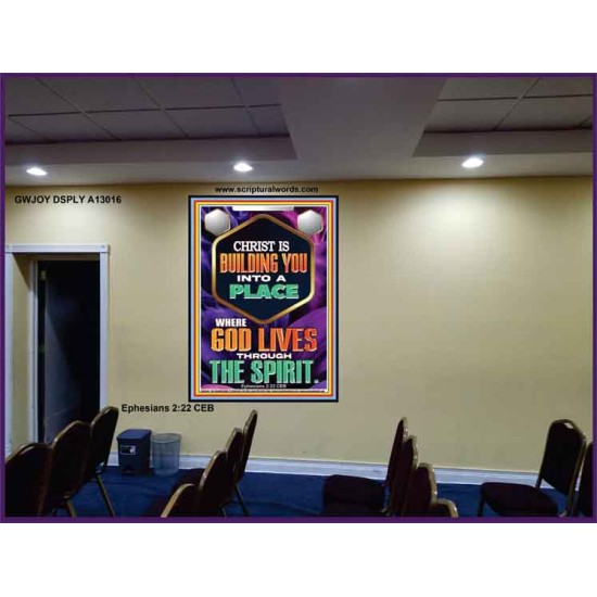 BE UNITED TOGETHER AS A LIVING PLACE OF GOD IN THE SPIRIT  Scripture Portrait Signs  GWJOY13016  