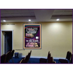 LAY A GOOD FOUNDATION FOR THYSELF AND LAY HOLD ON ETERNAL LIFE  Contemporary Christian Wall Art  GWJOY13030  "37x49"