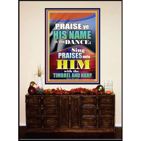 PRAISE HIM IN DANCE, TIMBREL AND HARP  Modern Art Picture  GWJOY10057  