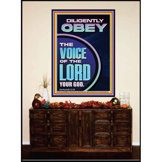 DILIGENTLY OBEY THE VOICE OF THE LORD OUR GOD  Unique Power Bible Portrait  GWJOY11901  