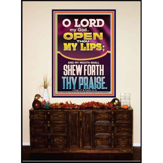 OPEN THOU MY LIPS O LORD MY GOD  Encouraging Bible Verses Portrait  GWJOY11993  