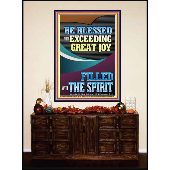 BE BLESSED WITH EXCEEDING GREAT JOY  Scripture Art Prints Portrait  GWJOY12238  