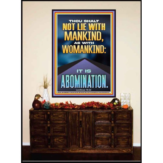 NEVER LIE WITH MANKIND AS WITH WOMANKIND IT IS ABOMINATION  Décor Art Works  GWJOY12305  
