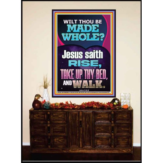 RISE TAKE UP THY BED AND WALK  Bible Verse Portrait Art  GWJOY12383  