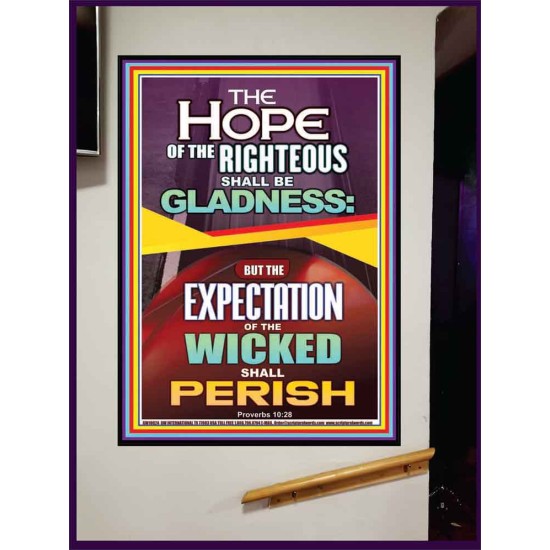 THE HOPE OF THE RIGHTEOUS IS GLADNESS  Children Room Portrait  GWJOY10024  