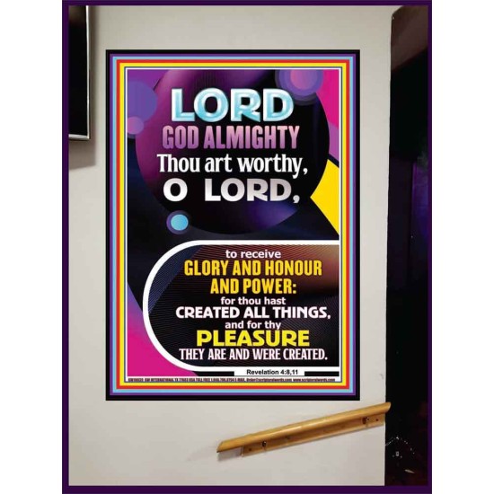 THOU ART WORTHY O LORD GOD ALMIGHTY  Christian Art Work Portrait  GWJOY10039  