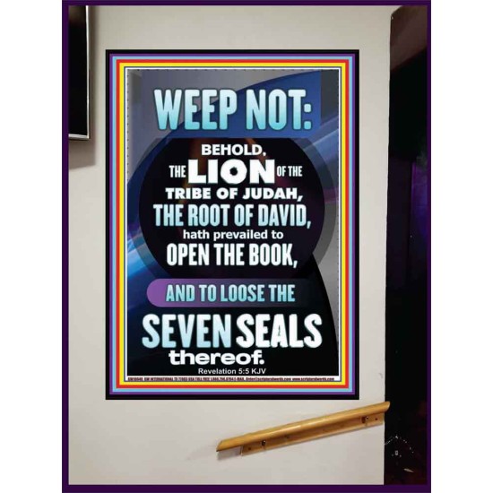 WEEP NOT THE LION OF THE TRIBE OF JUDAH HAS PREVAILED  Large Portrait  GWJOY10040  