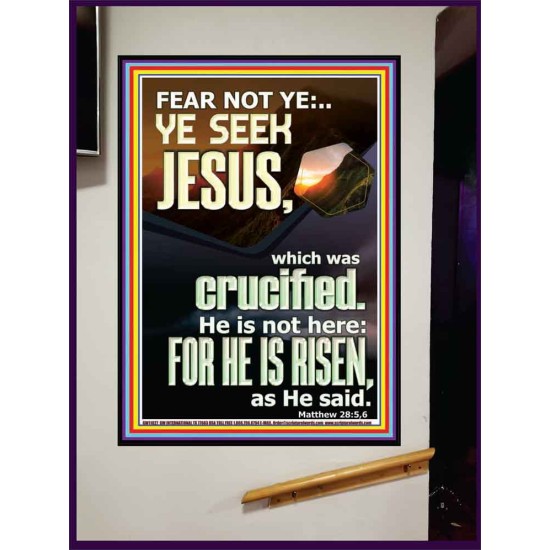 CHRIST JESUS IS NOT HERE HE IS RISEN AS HE SAID  Custom Wall Scriptural Art  GWJOY11827  