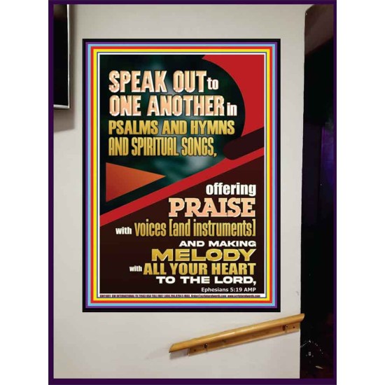 SPEAK TO ONE ANOTHER IN PSALMS AND HYMNS AND SPIRITUAL SONGS  Ultimate Inspirational Wall Art Picture  GWJOY11881  