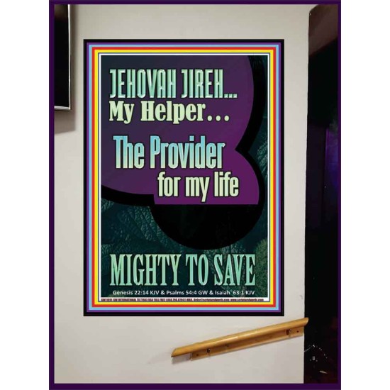 JEHOVAH JIREH MY HELPER THE PROVIDER FOR MY LIFE MIGHTY TO SAVE  Unique Scriptural Portrait  GWJOY11891  