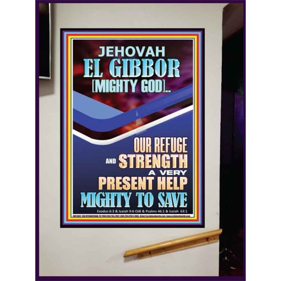JEHOVAH EL GIBBOR MIGHTY GOD OUR REFUGE AND STRENGTH  Unique Power Bible Portrait  GWJOY11892  