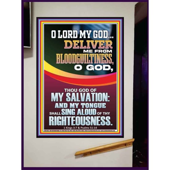 DELIVER ME FROM BLOODGUILTINESS O LORD MY GOD  Encouraging Bible Verse Portrait  GWJOY11992  