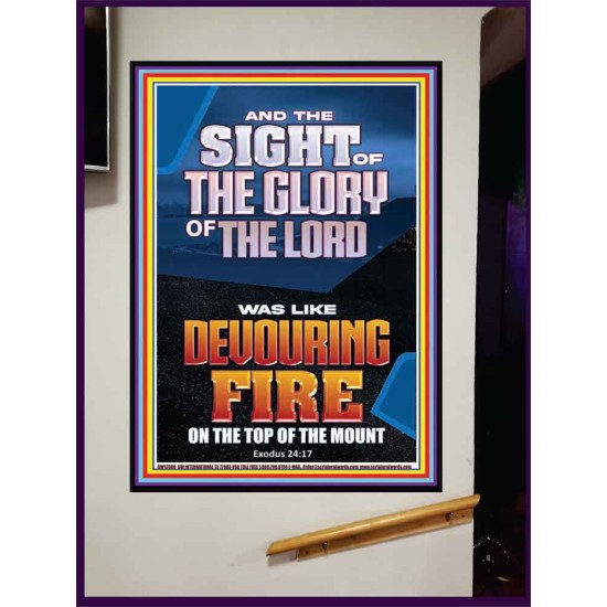 THE SIGHT OF THE GLORY OF THE LORD WAS LIKE DEVOURING FIRE  Christian Paintings  GWJOY12000  