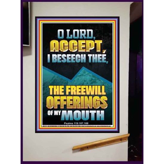 ACCEPT I BESEECH THEE THE FREEWILL OFFERINGS OF MY MOUTH  Bible Verses Portrait  GWJOY12211  