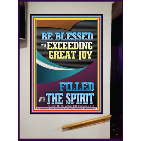 BE BLESSED WITH EXCEEDING GREAT JOY  Scripture Art Prints Portrait  GWJOY12238  