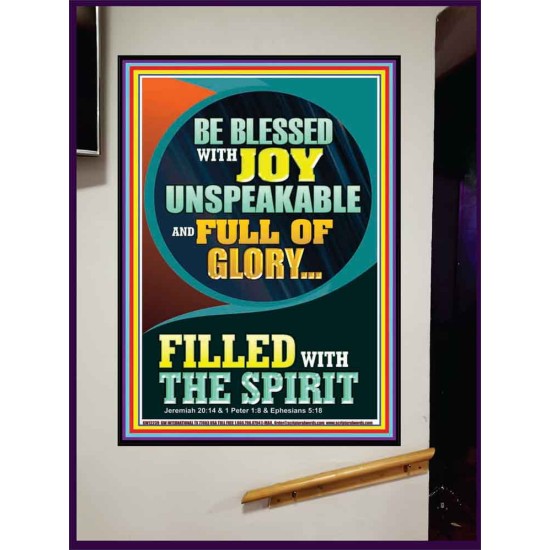BE BLESSED WITH JOY UNSPEAKABLE  Contemporary Christian Wall Art Portrait  GWJOY12239  