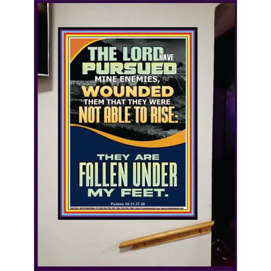 MY ENEMIES ARE FALLEN UNDER MY FEET  Bible Verse for Home Portrait  GWJOY12350  