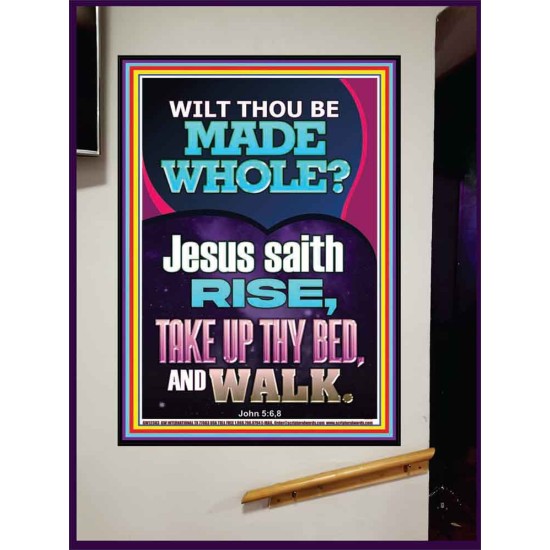 RISE TAKE UP THY BED AND WALK  Bible Verse Portrait Art  GWJOY12383  