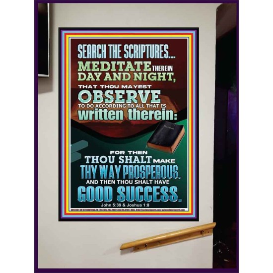 SEARCH THE SCRIPTURES MEDITATE THEREIN DAY AND NIGHT  Bible Verse Wall Art  GWJOY12387  