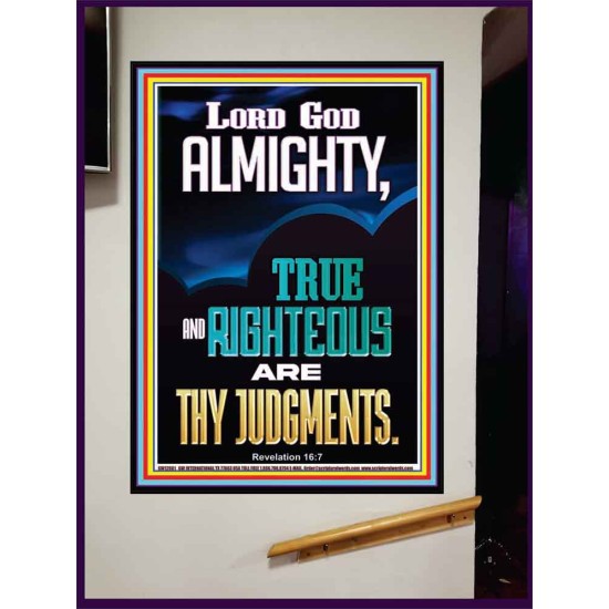 LORD GOD ALMIGHTY TRUE AND RIGHTEOUS ARE THY JUDGMENTS  Ultimate Inspirational Wall Art Portrait  GWJOY12661  