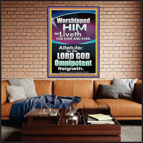 WORSHIPPED HIM THAT LIVETH FOREVER   Contemporary Wall Portrait  GWJOY10044  