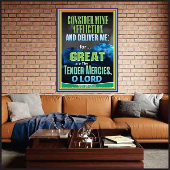 CONSIDER MINE AFFLICTION O LORD MY GOD  Christian Quote Portrait  GWJOY11782  