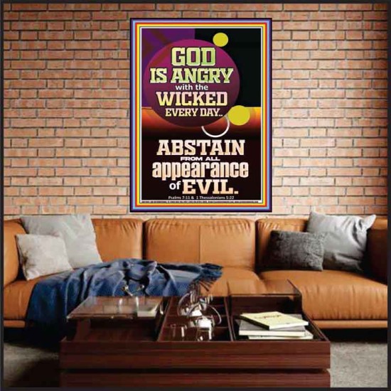 GOD IS ANGRY WITH THE WICKED EVERY DAY ABSTAIN FROM EVIL  Scriptural Décor  GWJOY11801  
