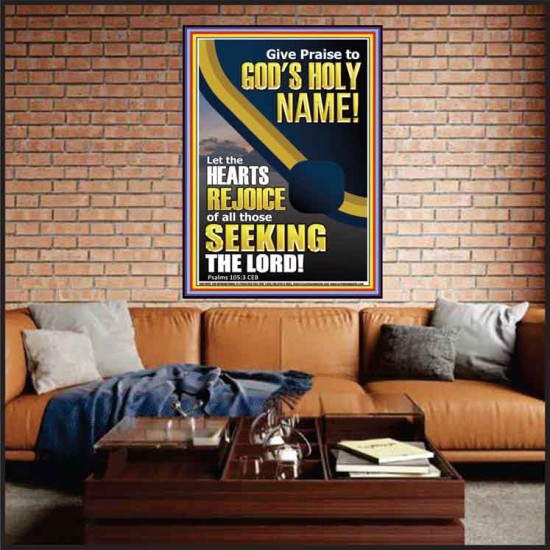 GIVE PRAISE TO GOD'S HOLY NAME  Bible Verse Portrait  GWJOY11809  