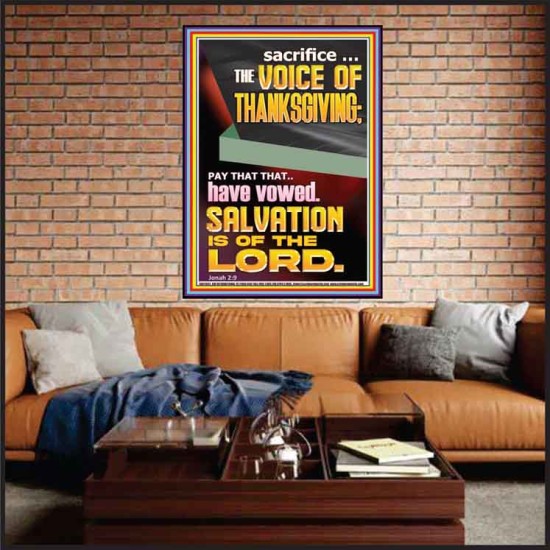 SACRIFICE THE VOICE OF THANKSGIVING  Custom Wall Scripture Art  GWJOY11832  