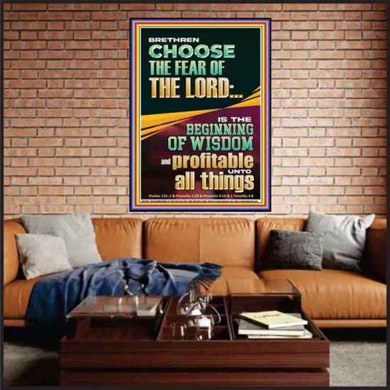 BRETHREN CHOOSE THE FEAR OF THE LORD THE BEGINNING OF WISDOM  Ultimate Inspirational Wall Art Portrait  GWJOY11962  