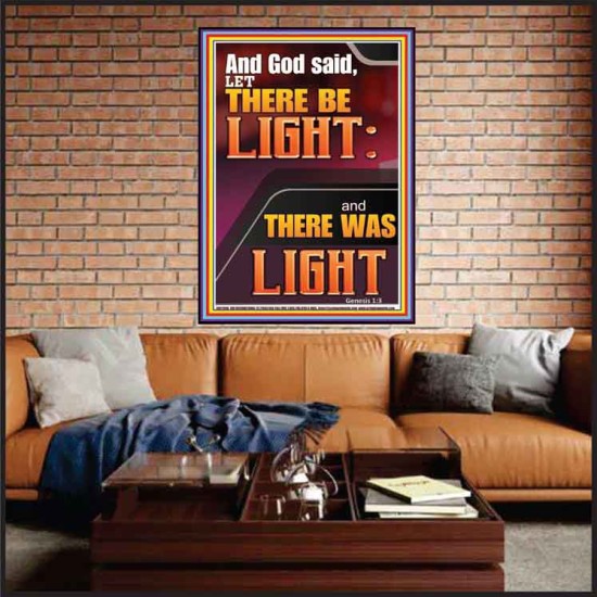 LET THERE BE LIGHT AND THERE WAS LIGHT  Christian Quote Portrait  GWJOY11998  