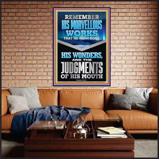 REMEMBER HIS MARVELLOUS WORKS  Christian Wall Décor  GWJOY12186  