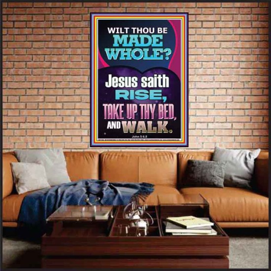 RISE TAKE UP THY BED AND WALK  Bible Verse Portrait Art  GWJOY12383  
