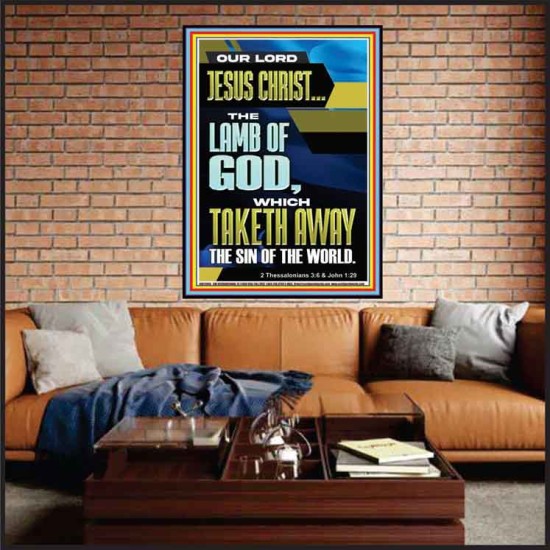 LAMB OF GOD WHICH TAKETH AWAY THE SIN OF THE WORLD  Ultimate Inspirational Wall Art Portrait  GWJOY12943  