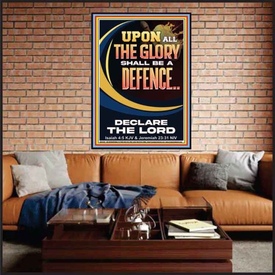 THE GLORY OF GOD SHALL BE THY DEFENCE  Bible Verse Portrait  GWJOY13013  